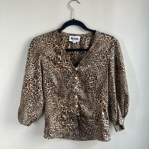 Rouje Dalida Leopard Blouse - Size 34